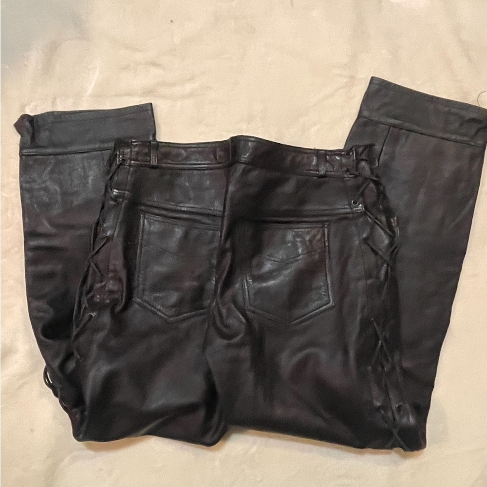 Men's genuine leather pants